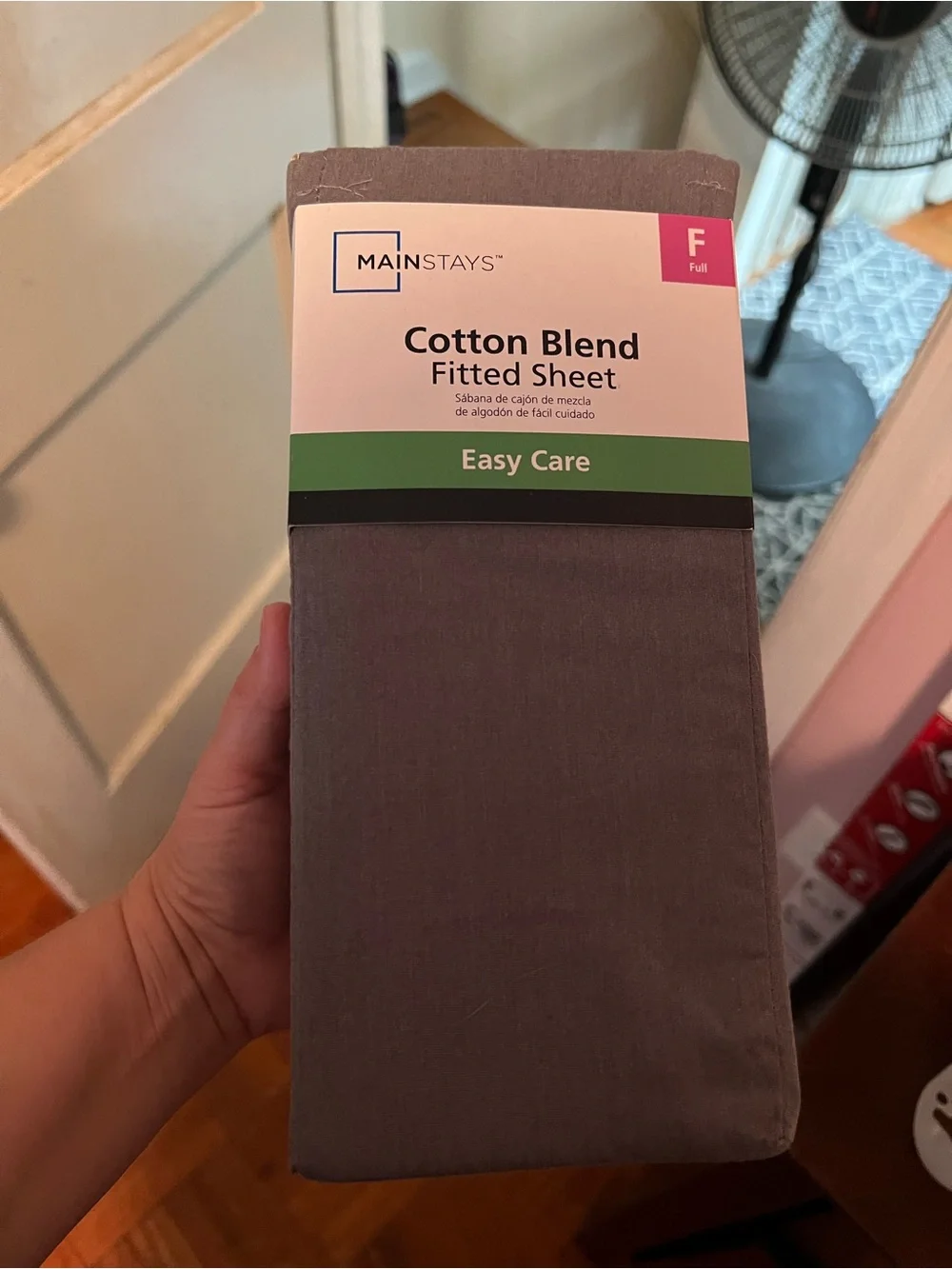 Mainstays Cotton Blend Full Fitted Sheet - Taupe Gray